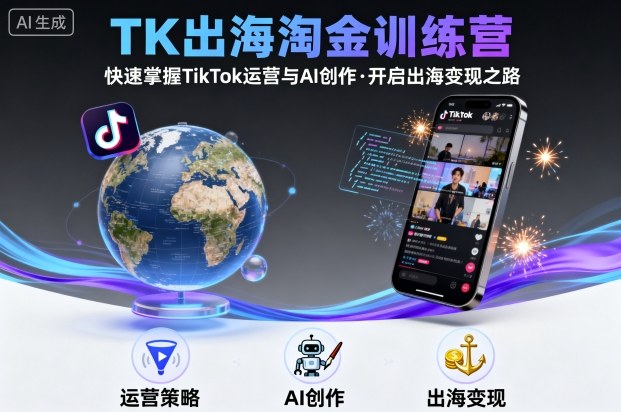 TK出海淘金训练营，助你快速掌握TikTok运营与AI创作，开启出海变现之路-网创之家