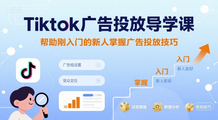 Tiktok广告投放导学课，帮助刚入门的新人掌握广告投放技巧-网创之家