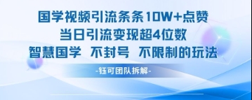 国学视频引流条条10W+点赞当日引流变现超4位数-网创之家
