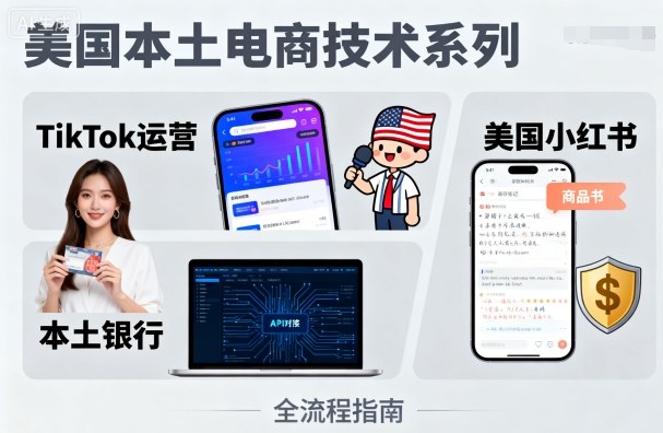 美国本土电商技术，Tiktok 运营篇+美国小红书篇+本土银行篇-网创之家