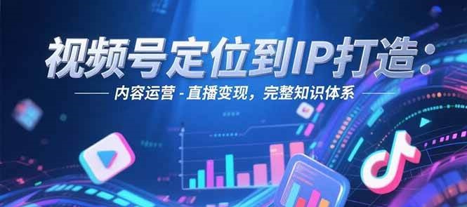 视频号定位到IP打造：账号搭建-内容运营-直播变现，完整知识体系-网创之家