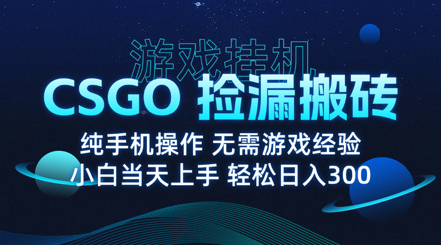 8月最新游戏搬砖，CSGO纯挂机，不需要玩游戏，实现真挂机，月入1W+-网创之家