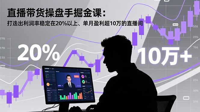 直播带货操盘手掘金课：打造出利润率稳定在20%以上、单月盈利超10万的直播间-网创之家