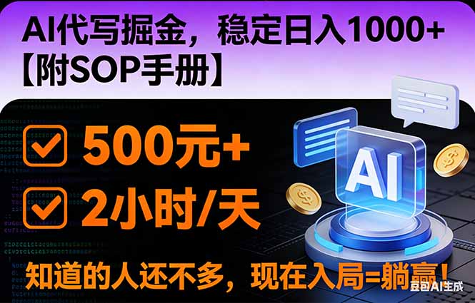 2026风口项目,AI代写掘金，稳定日入1000+，掌握核心技能【附SOP手册】-网创之家