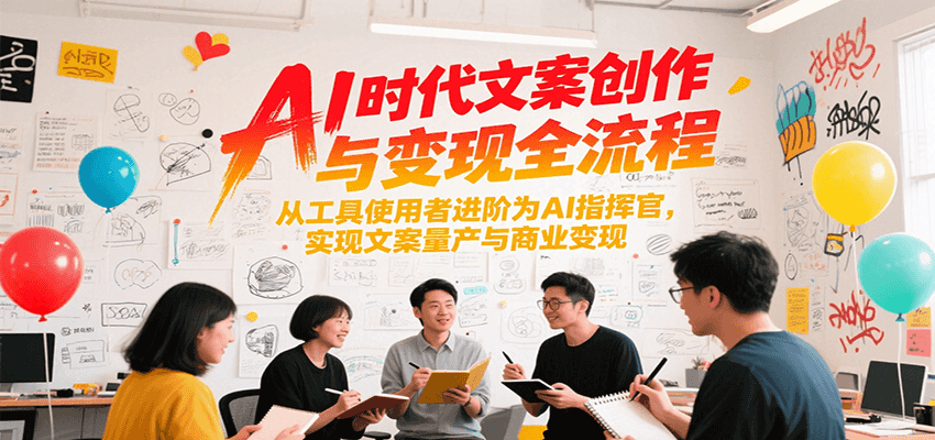 AI时代文案创作与变现全流程，从工具使用者进阶为AI指挥官，实现文案量产与商业变现-网创之家