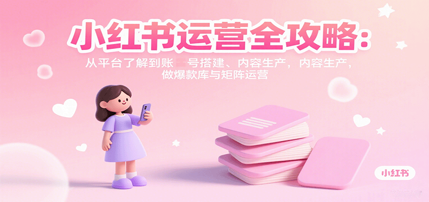 小红书运营全攻略：从平台了解到账号搭建、内容生产，做爆款库与矩阵运营-网创之家