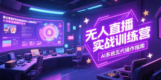 无人直播实操训练营，从设备搭建到话术，AI系统五代操作指南(7月更新-网创之家