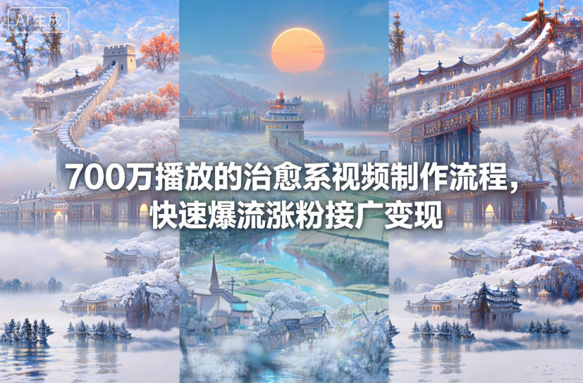 700万播放的治愈系视频制作流程，快速爆流涨粉接广变现-网创之家