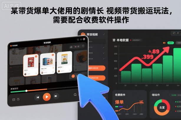 某带货爆单大佬用的剧情长视频带货搬运玩法，需要配合收费软件操作-网创之家
