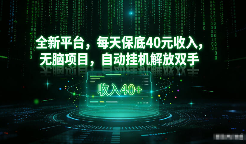 最新看广平台，每天保底30-4米，无脑项目，自动挂G解放双手【揭秘】-网创之家