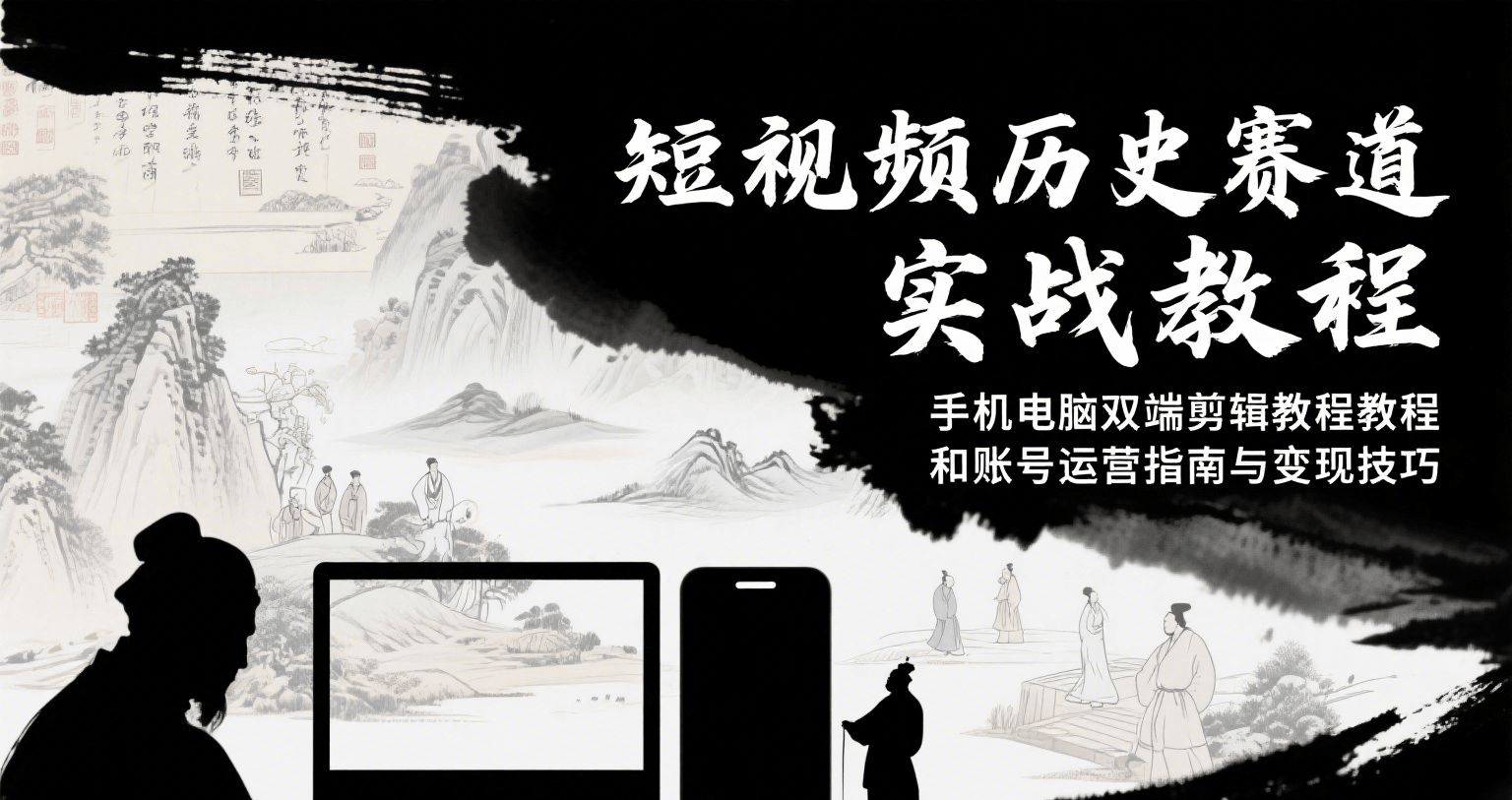 短视频历史赛道实战教程，手机电脑双端剪辑教程和账号运营指南与变现技巧-网创之家