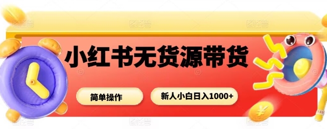 小红书无货源带货项目，简单无脑，新人小白日入多张-网创之家