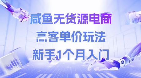 咸鱼无货源电商，高客单价玩法，新手1个月入门-网创之家