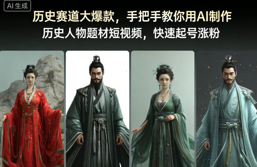 历史赛道大爆款，手把手教你用AI制作历史人物题材短视频，快速起号涨粉-网创之家