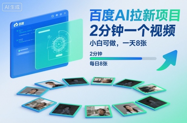 百度AI拉新项目，2分钟一个视频，小白可做，一天8张【附案例+保姆级教程】-网创之家