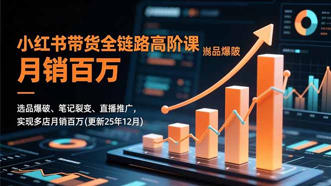 小红书带货全链路高阶课，选品爆破、笔记裂变、直播推广，实现多店月销百万(更新25年12月-网创之家