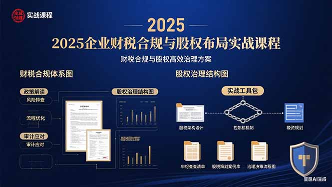 2025企业财税合规与股权布局的实战课程：财税合规与股权高效治理方案-网创之家
