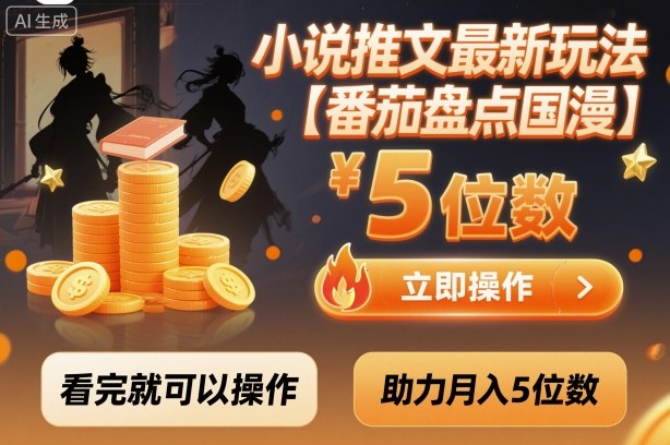 小说推文最新玩法，助力月入5位数【番茄盘点国漫】玩法，看完就可以操作-网创之家