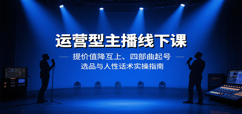 运营型主播线下课：提价值降互上、四部曲起号、选品与人性话术实操指南-网创之家