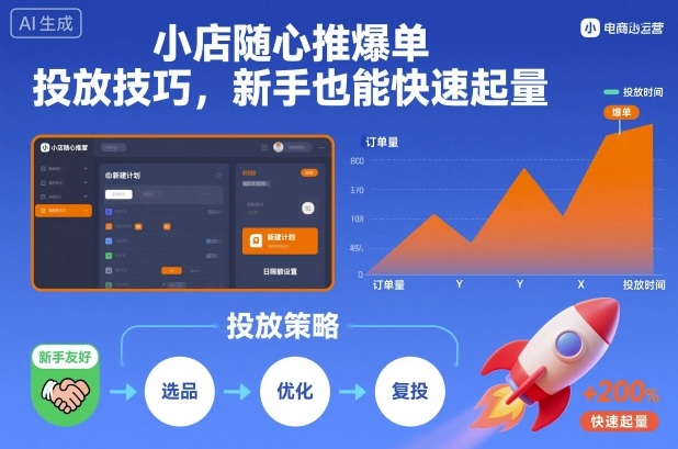 小店随心推爆单投放技巧，新手也能快速起量-网创之家