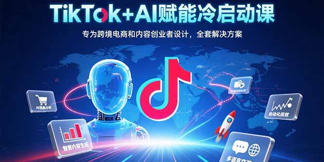 TikTok+AI赋能冷启动课：专为跨境电商和内容创业者设计，全套解决方案-网创之家