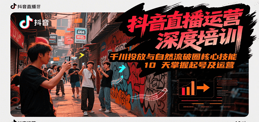 抖音直播运营深度培训，千川投放与自然流核心技能，10天掌握起号及运营(6-7月新课)-网创之家