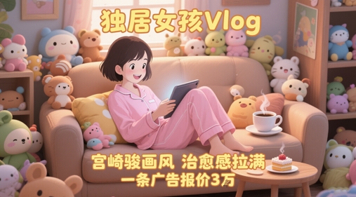 单个账号涨粉71W！用AI制作独居女孩Vlog，宫崎骏画风，治愈感拉满，一条广告报价3W-网创之家