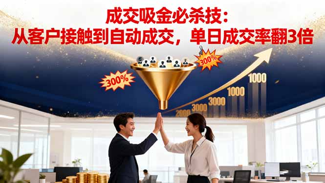 吸金成交营销必杀技：从客户接触到自动成交，单日成交率翻3倍-网创之家