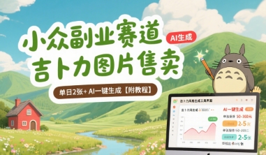 小众副业赛道 吉卜力图片售卖 单日2张+ AI一键生成【附教程】-网创之家